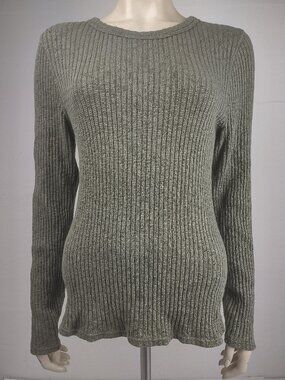 Everlane green ribbed cotton blend lightweight tunic sweater ladies XL X-Large